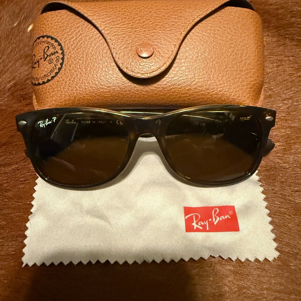 RayBan RB Ray-Ban 2132 NEW WAYFARER Polarized 902/57 55018 145 - Brown/Tortoise